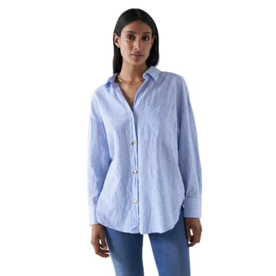 Chemise Salsa pour femme blanc écru texturé