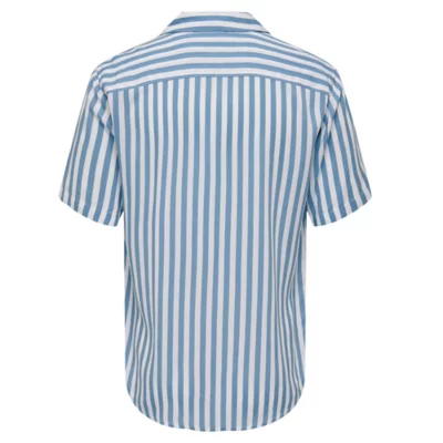 Chemise Homme Affliction Originale - Manches Courtes, Taille XL, Réversible Bleu - Neuf Avec étiquettes