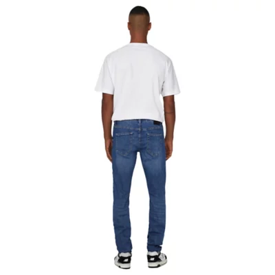 Jeans ONLY & SONS Homme - Coupe Droite ONSWEFT REG - Bleu Moyen - Taille Normale - Neuf étiqueté