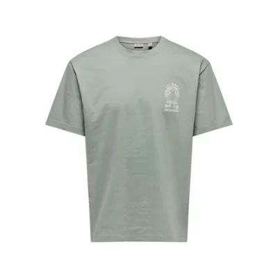 T-shirt Homme Finisterre Gris à Pois, Manches Courtes – Taille M, Coton Bio