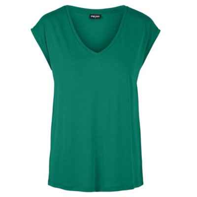 PIECES T-Shirt Base In Cotone Morbido Con Scollo A V Per Donna – Basic Girocollo Maniche Corte
