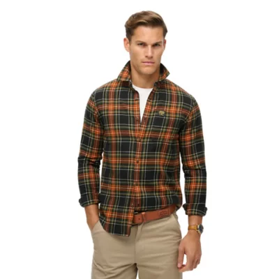 Chemise Lumberjack en Coton à Manches Longuesvert olive frontier à carreaux pour Homme | FR