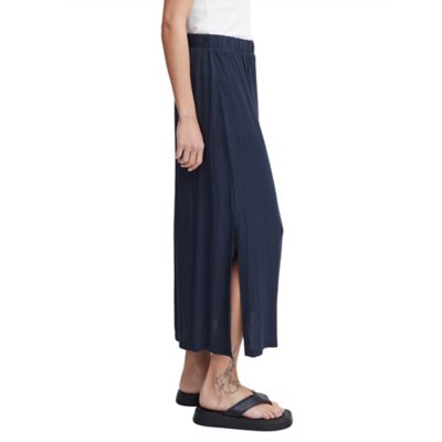 Jupe Femme ICHI Rouge Taille M - Modèle évasé En Microfibre/coton, Neuve Avec étiquettes