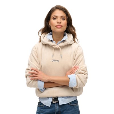 Sweat-shirt Superdry Femme Polaire Country Club - Demi-fermeture éclair, Col Haut, Poches Zippées, Coupe Décontractée