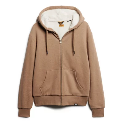 Sweatshirt Zippé À Capuche Homme Essential Borg Lined SUPERDRY