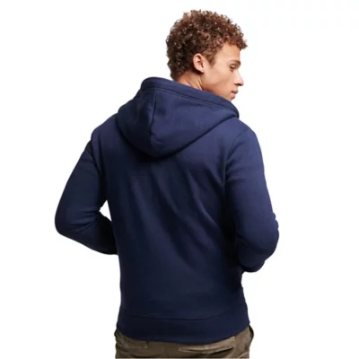 Sweat à Capuche Superdry Homme - Taille M - Bleu - Fermeture éclair - Polaire