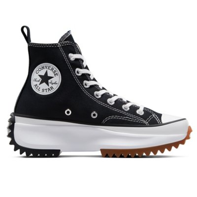 Converse noir cuir haute femme hot sale