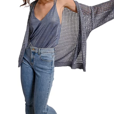 Pull Long Molly Bracken Gris, Cœur Ajouré, Boutons - Taille 38/40 - Occasion Très Bon état