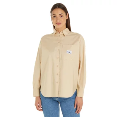 Chemise À Manches Longues Femme Label Relaxed Shirt CALVIN KLEIN