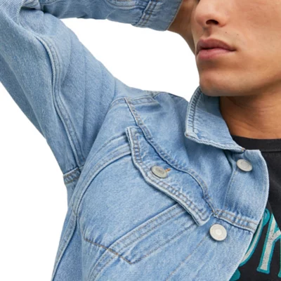JACK & JONES Veste En Jean Homme – Style Washed Authentique, 95% Coton & 5% Recyclé