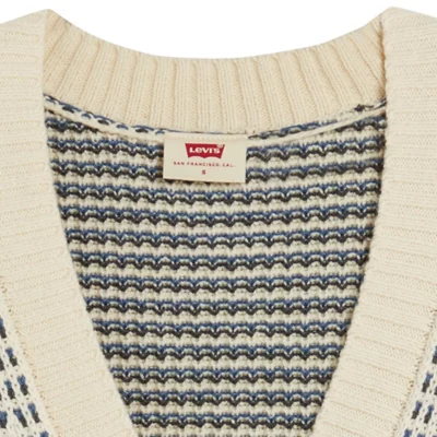 Pull sweat graphique femme LEVI'S UK 16 grand coton blanc AX15