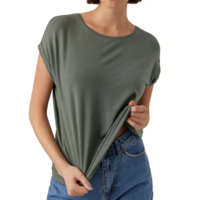 Top VERO MODA épaules Nues - T-shirt Femme Manches Courtes, Coton Et Modal, Tendance Printemps