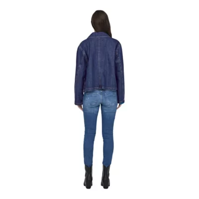 Veste En Jean Femme CHICO'S PLATINE - Délavé Foncé Taille 1 (M), Fermeture Pression