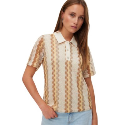 Polo à manches courtes femme Teresa Multicolore 339787  VERO MODA