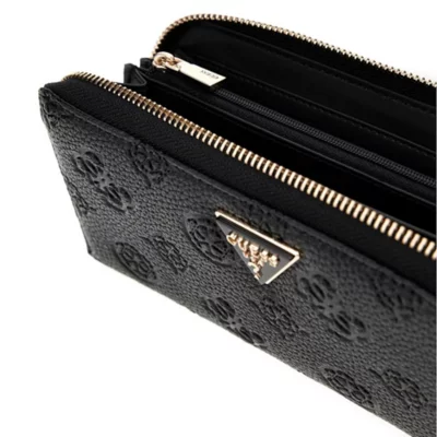 Guess Portefeuille Grand Format Jeans - Cuir PU Noir Élégant Avec Rangements Pratiques