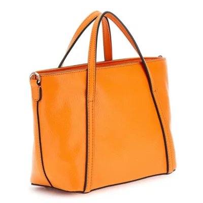 Sac Bandoulière GUESS Zaina Mini Satchel, Orange Vif, En Polyuréthane - Neuf Avec étiquettes