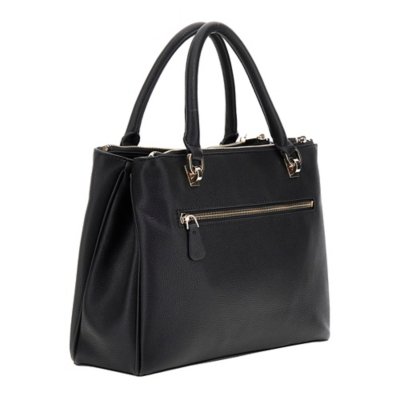 Sac à main noir rigide de forme rectangulaire