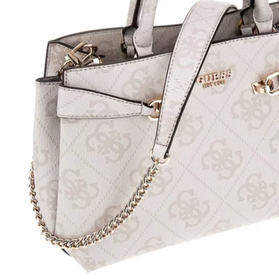 Sac Bandoulière GUESS Eco Evaine Girlfriend – Gris Clair (Stone) – Neuf Avec étiquettes