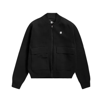 Pull Homme Engineered Bomber Knit NOIR G-STAR BLACKSTORE