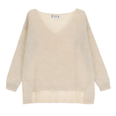 Sexy hors épaule à manches longues extensible col oblique pull en