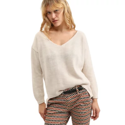 SUNSESS Pull Sans Manches Femme Col V Boutons Latéraux Asymétriques - Tricot Doux