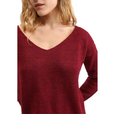 Pull Duveteux Femme Col V Pull Femme Maille Unie Col V Asymetrique