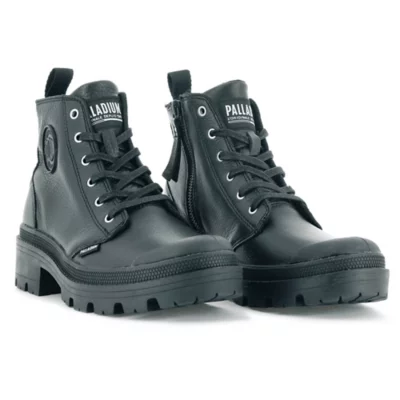 Palladium Pallabase Leather Palladium Femme Cuir Noir Chaussures