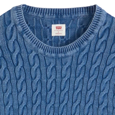 Pull Homme EWM Coton Bleu Taille S - Sweat à Col Rond - Bon état