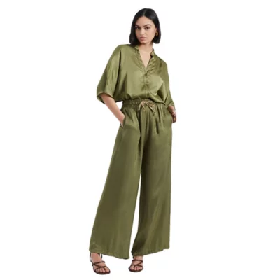 Pantalon Femme Fluide Satin Cordon PLEASE BLACKSTORE