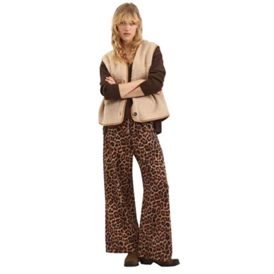 Pantalon Large Paige Python Effet Peau De Serpent Léopard Taille XL - Neuf Avec Étiquettes
