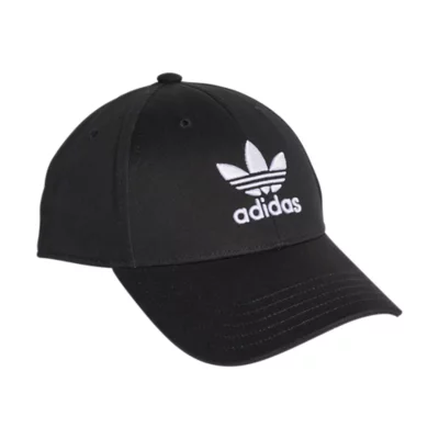 ✅激レア adidas fake leather black casquette adidas Originals Trefoil Cap In Black Faux Leather Bk6967