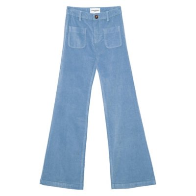 Pantalon TELY JEANS Coton Bleu Avec Velours Beige – Taille 44, Occasion Très Bon état