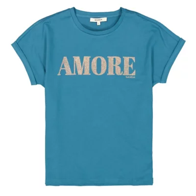 T-shirt Fille Garcia, Taille 10/12 Ans, Bleu, Très Bon état Occasion