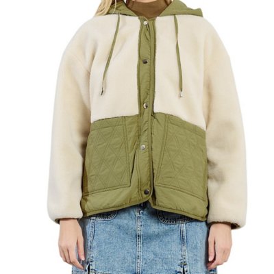 Veste à capuche femme Parka bi-matière Multicolore HAL45DH LILI SIDONIO