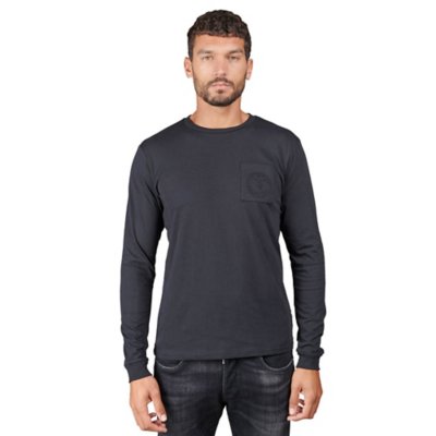 Tee shirt noir manches longues homme on sale