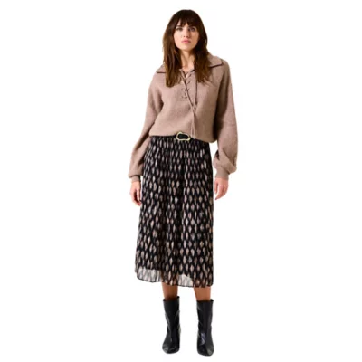 Jupe Femme Grande Taille Noir - Café Theatre - Taille 46 - Style évasé Au Genou