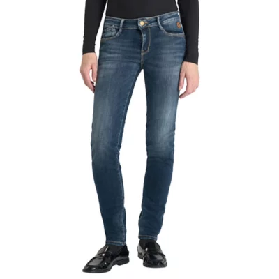 Jeans Slim Femme Le Temps Des Cerises – Bleu Foncé Pulp Venise – Coupe Regular