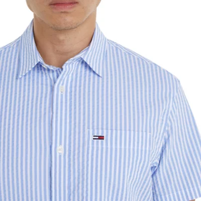Lacoste - Chemise MC Homme, Bleu, 38 (S