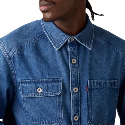 Chemise Levi's Homme - Manches Longues, Coton Dense, Taille M, Très Bon état Occasion