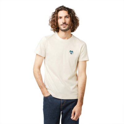 Faguo Bussy Crew Neck Sweatshirt in Ecru & Light Green