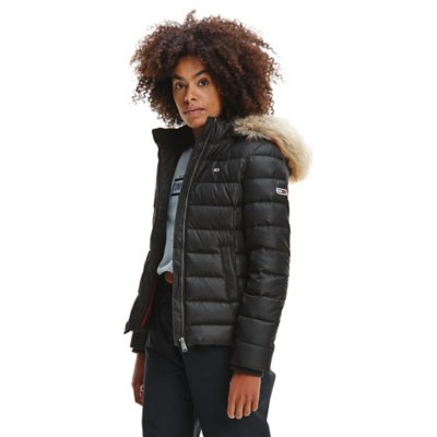 Doudoune Femme Basic Hooded Down NOIR TOMMY HILFIGER BLACKSTORE