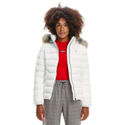 Doudoune Femme Basic Hooded Down BLANC TOMMY HILFIGER BLACKSTORE