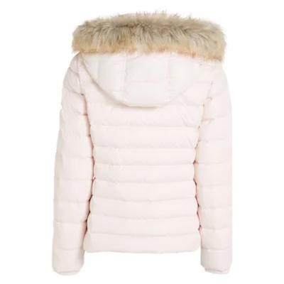 Pink Tommy Jeans Tjw Basic Hooded Down Jacket Doudoune Femme Basic
