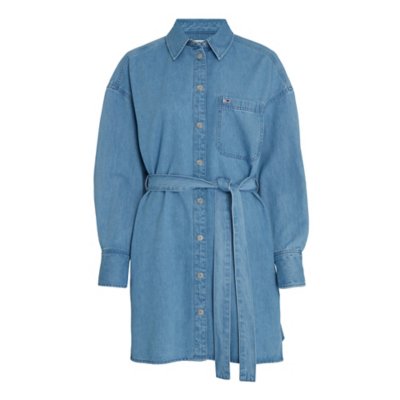 Robe Femme Belted Denim Shirt Ext TOMMY HILFIGER BLACKSTORE