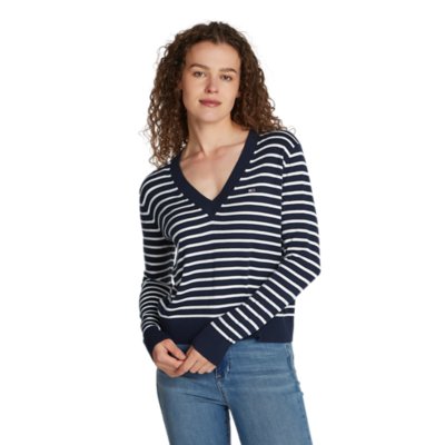Pull femme Essential Col V Multicolore W186701 TOMMY JEANS