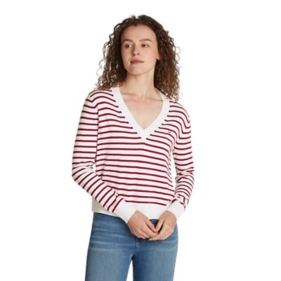 Pull femme Essential Col V Multicolore W186701 TOMMY JEANS