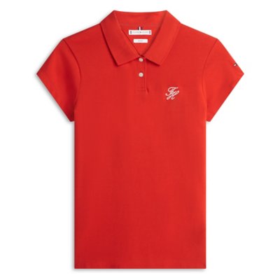 Polo à manches courtes femme Th Script Slim Multicolore W49259  TOMMY HILFIGER